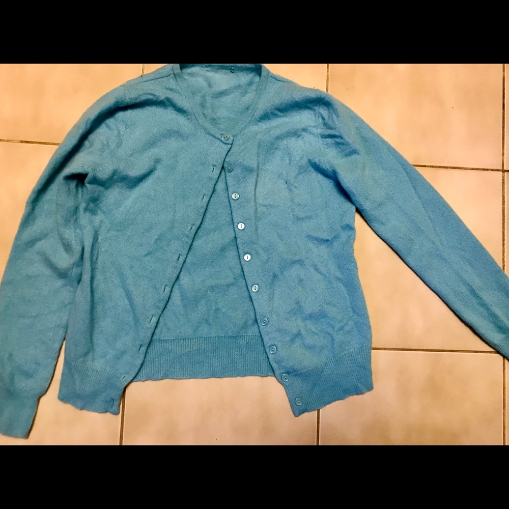 Powder Blue Cashmere Cardigan